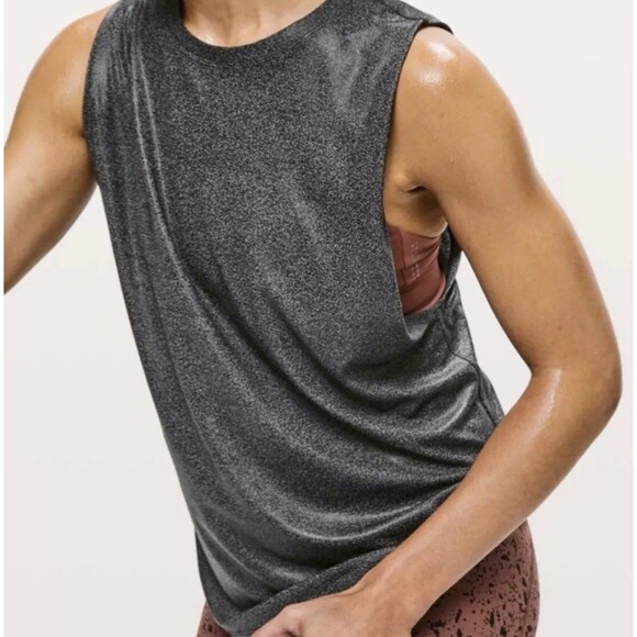 LULULEMON Ride & Reflect Muscle Tank Size 10 Gray/Balck - Picture 1 of 8